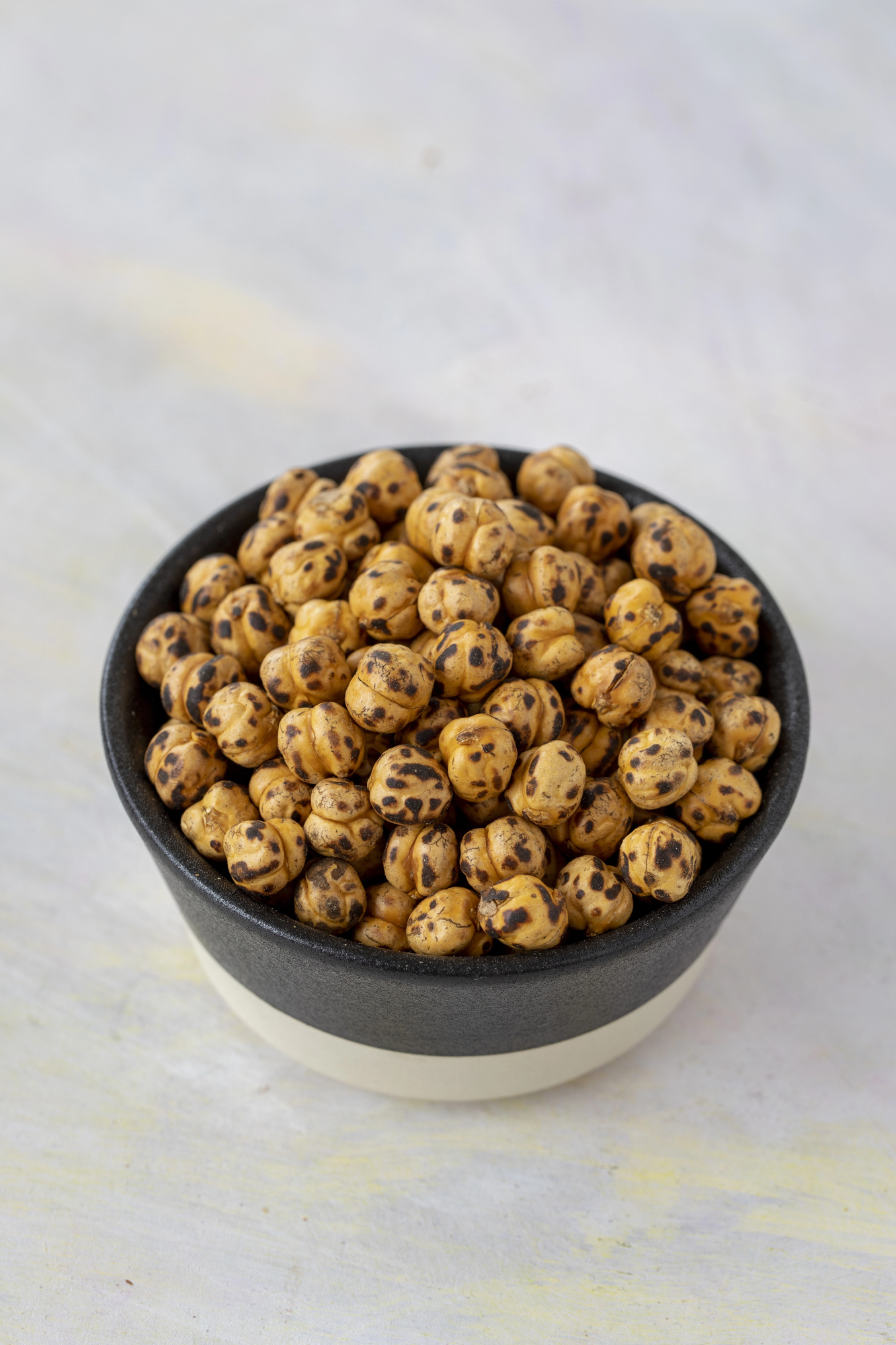 Bowl of roasted yellow chickpeas
