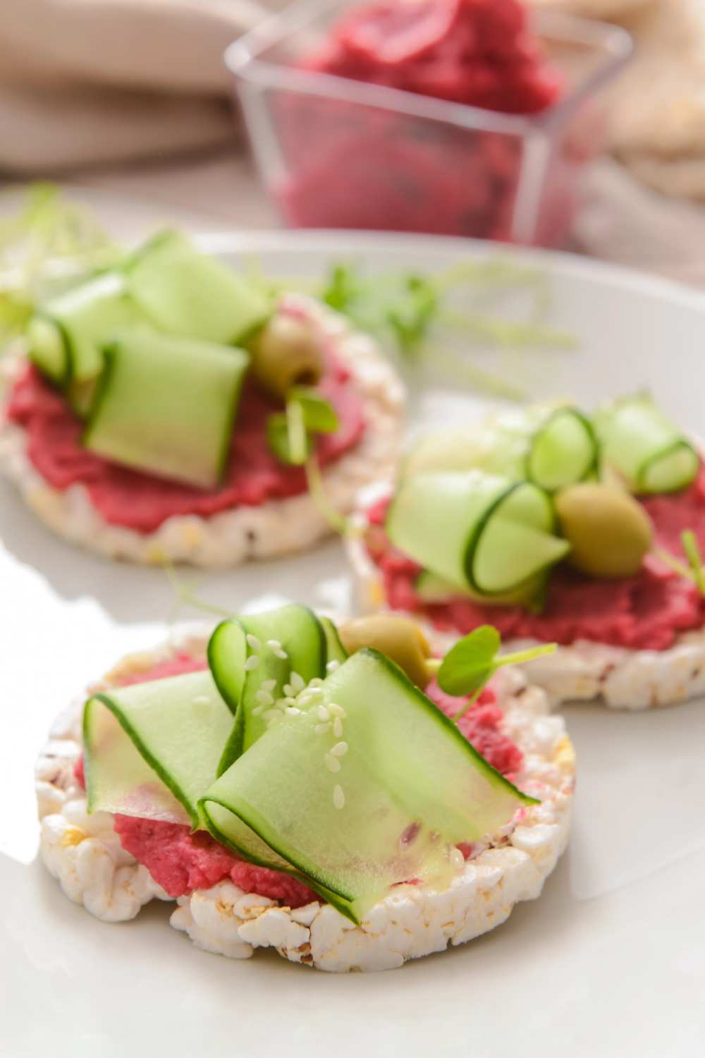 Beetroot Hummus & Cucumber