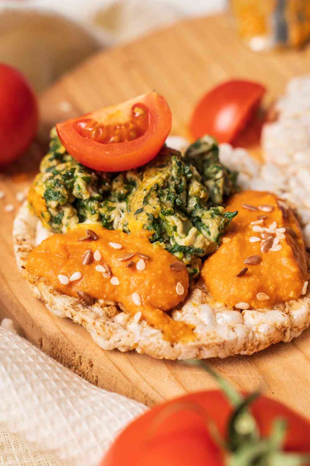 Spinach Omelette & Red Pepper Dip