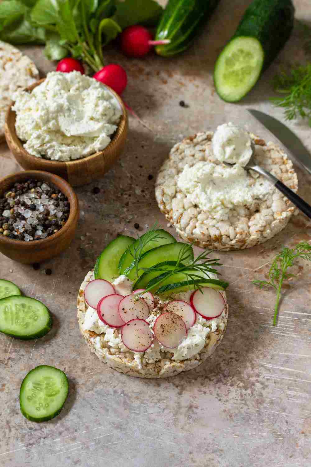 Radish, Cucumber & Cream Cheese