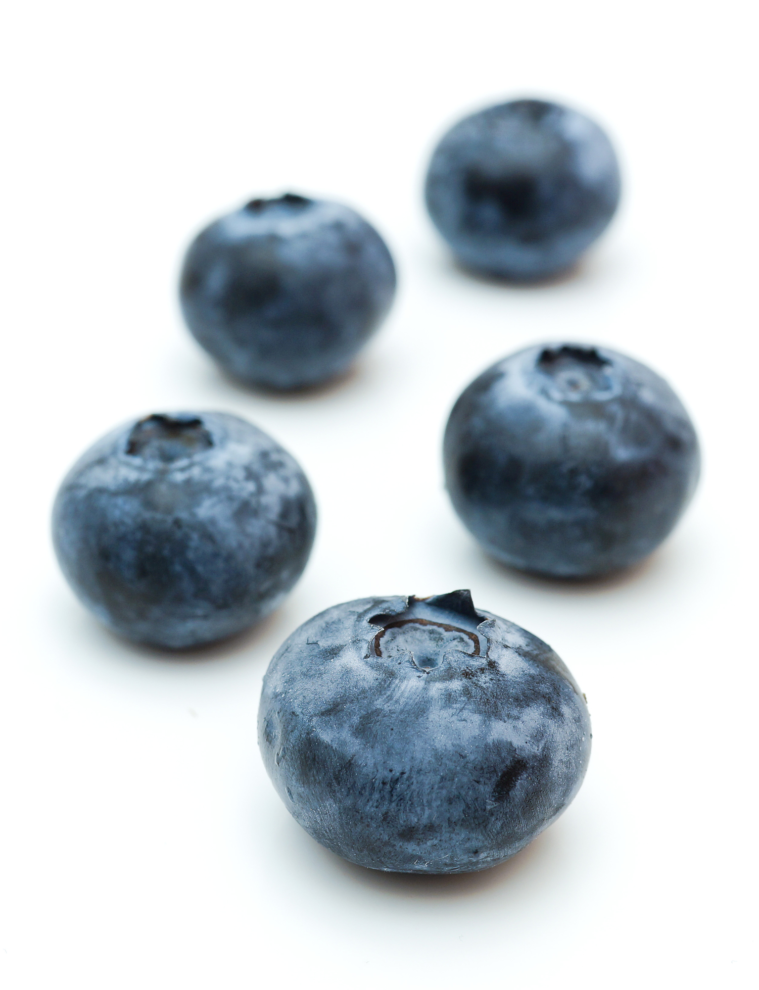 Five fresh blueberries