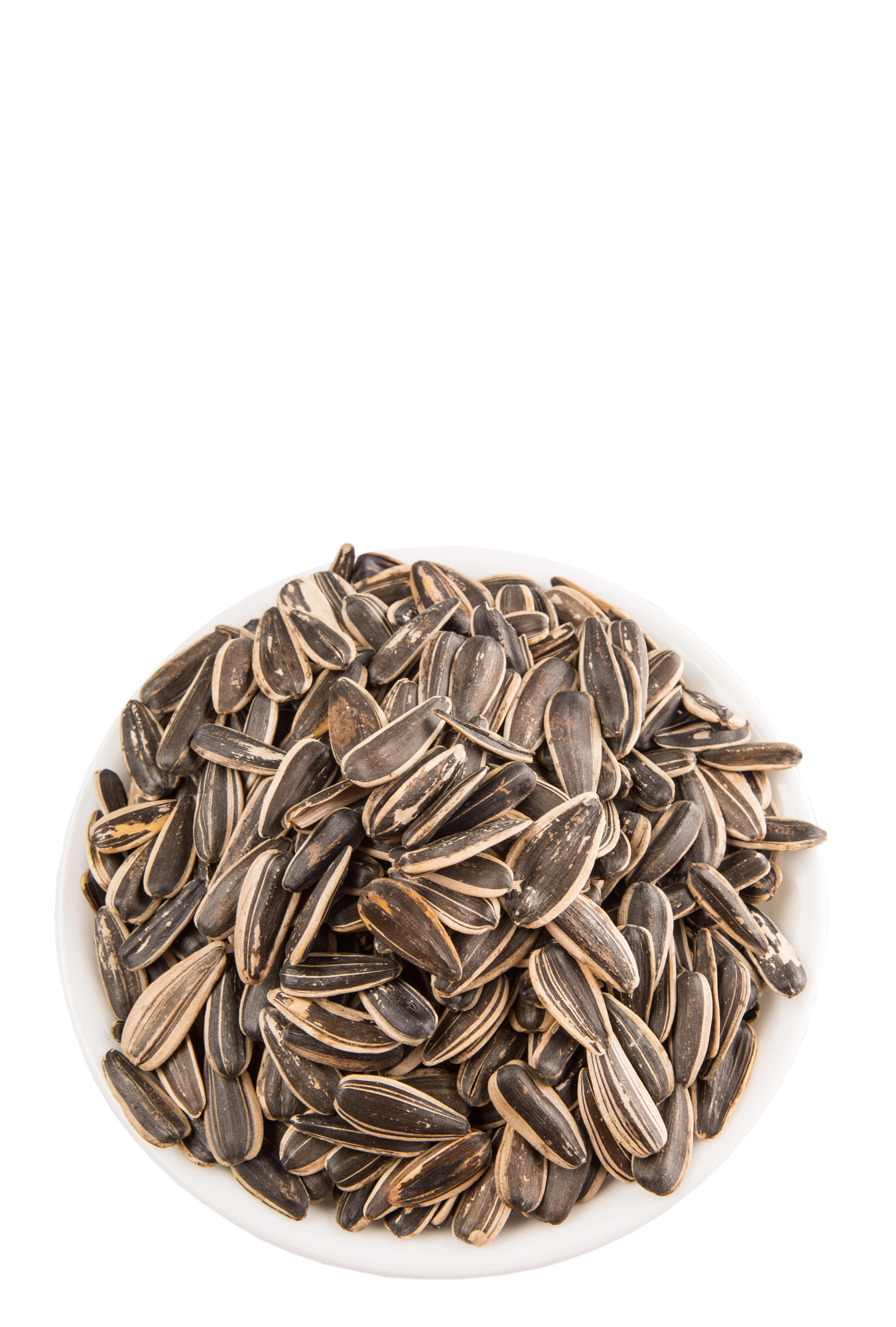 Sunflower seeds in white bowl