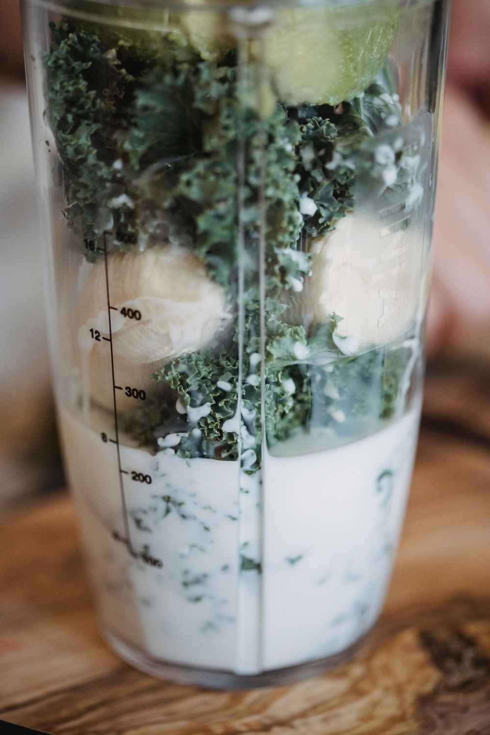 Add Frozen Banana, Avocado & Chopped Kale