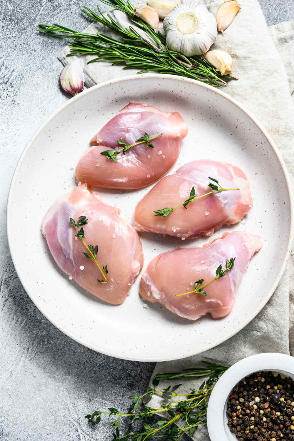 Raw Chicken Thighs Skinless