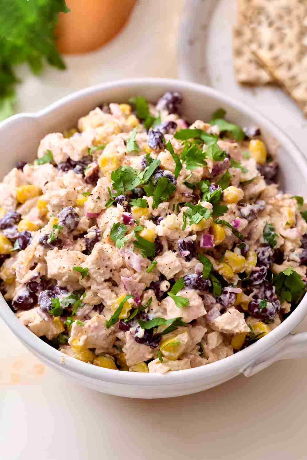 Southwest Chicken Salad with Lime Greek Yogurt Dressing