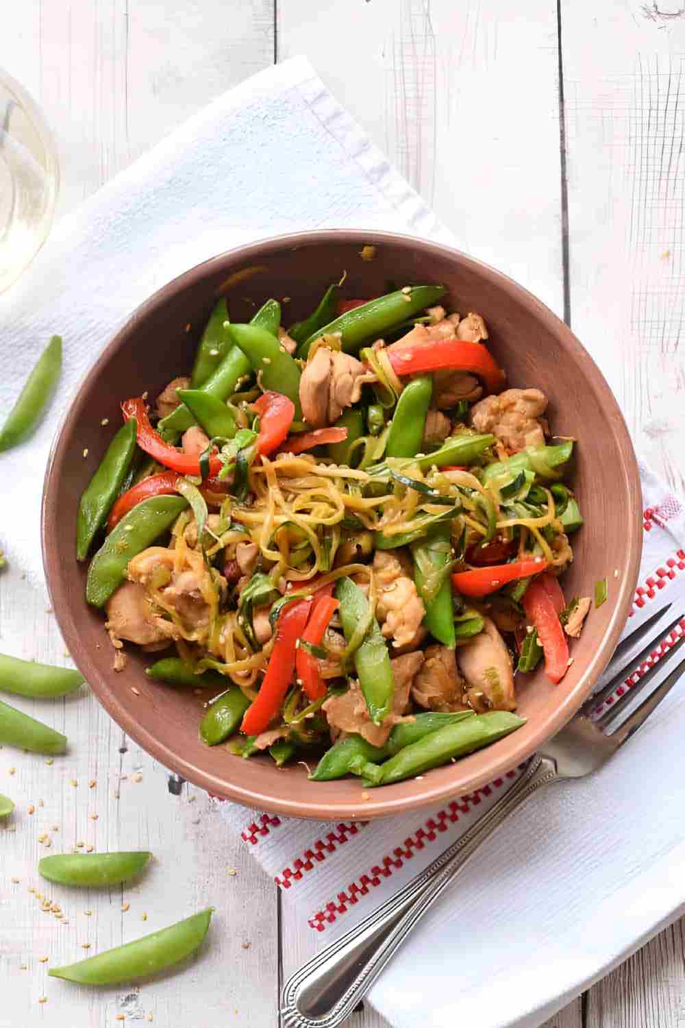 Zucchini Noodle Stir Fry with Shrimp