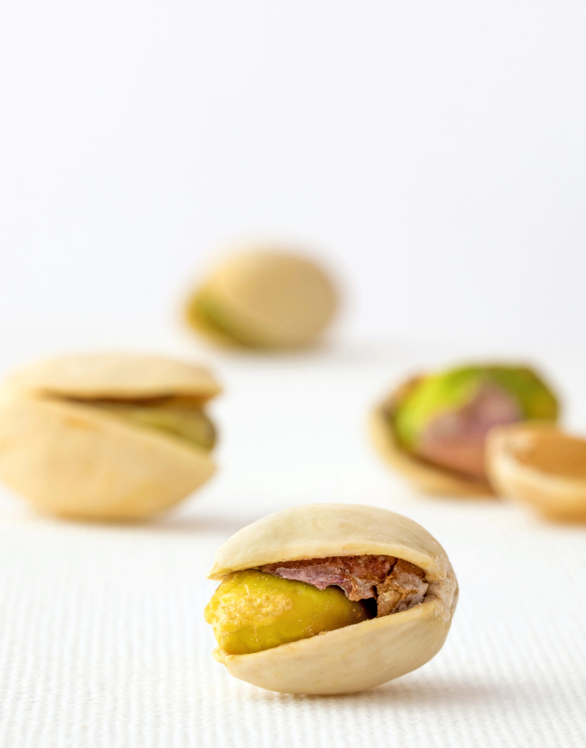 Pistachio nuts with shells open and closed