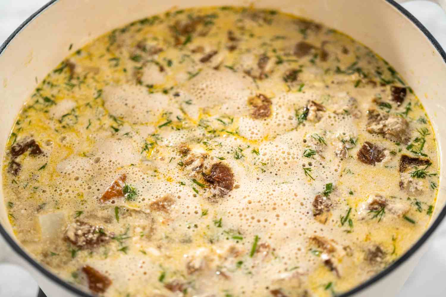 Step 7 Simmer Mushroom Soup