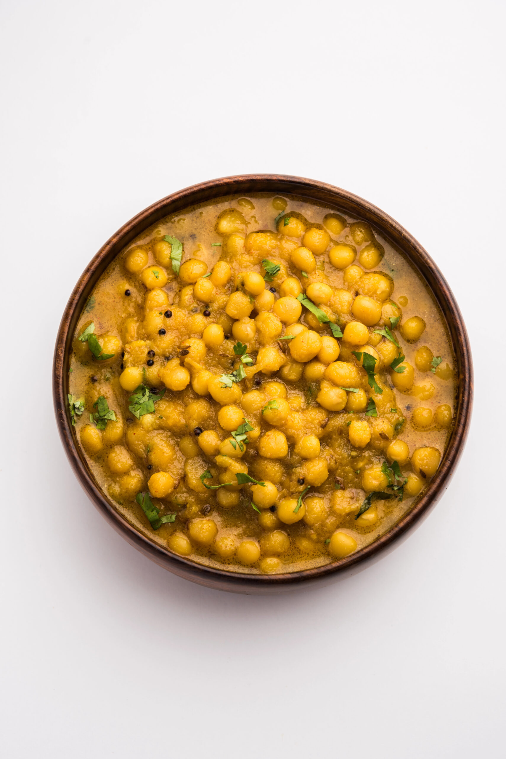 Ragda curry made with chickpeas in a bowl