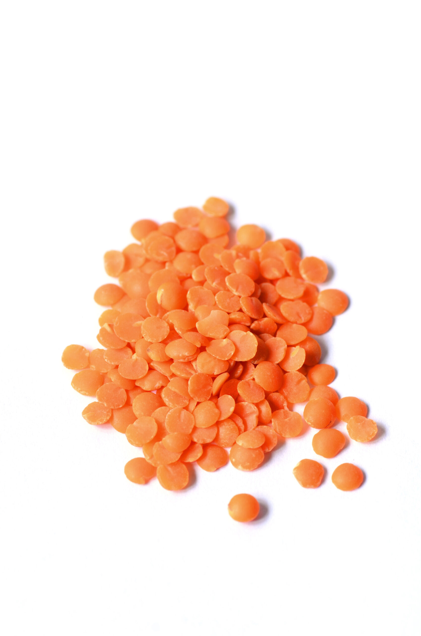 Pile of dry red lentils