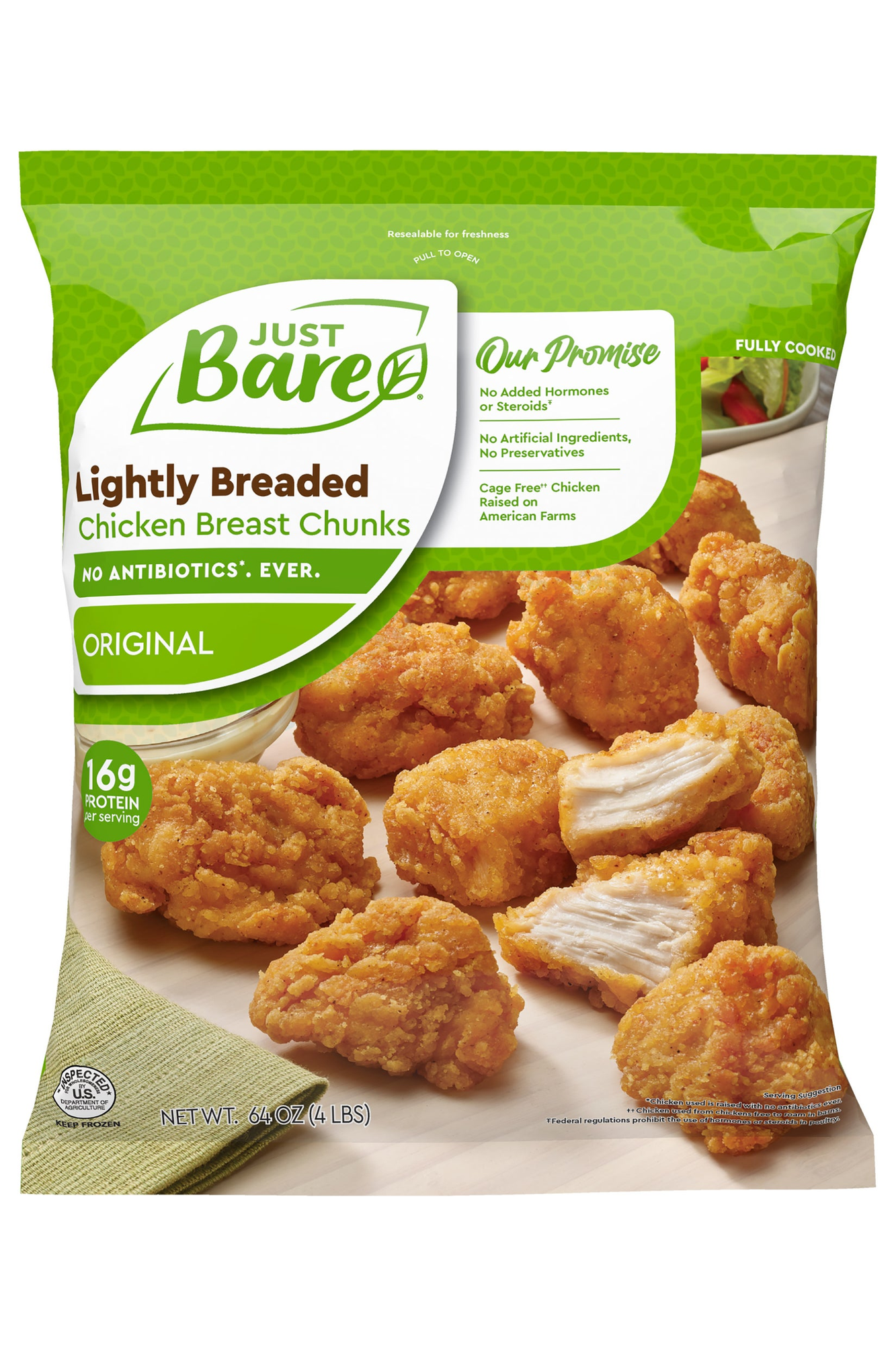 Just Bare Lightly Breaded Chicken Breast Chunks
