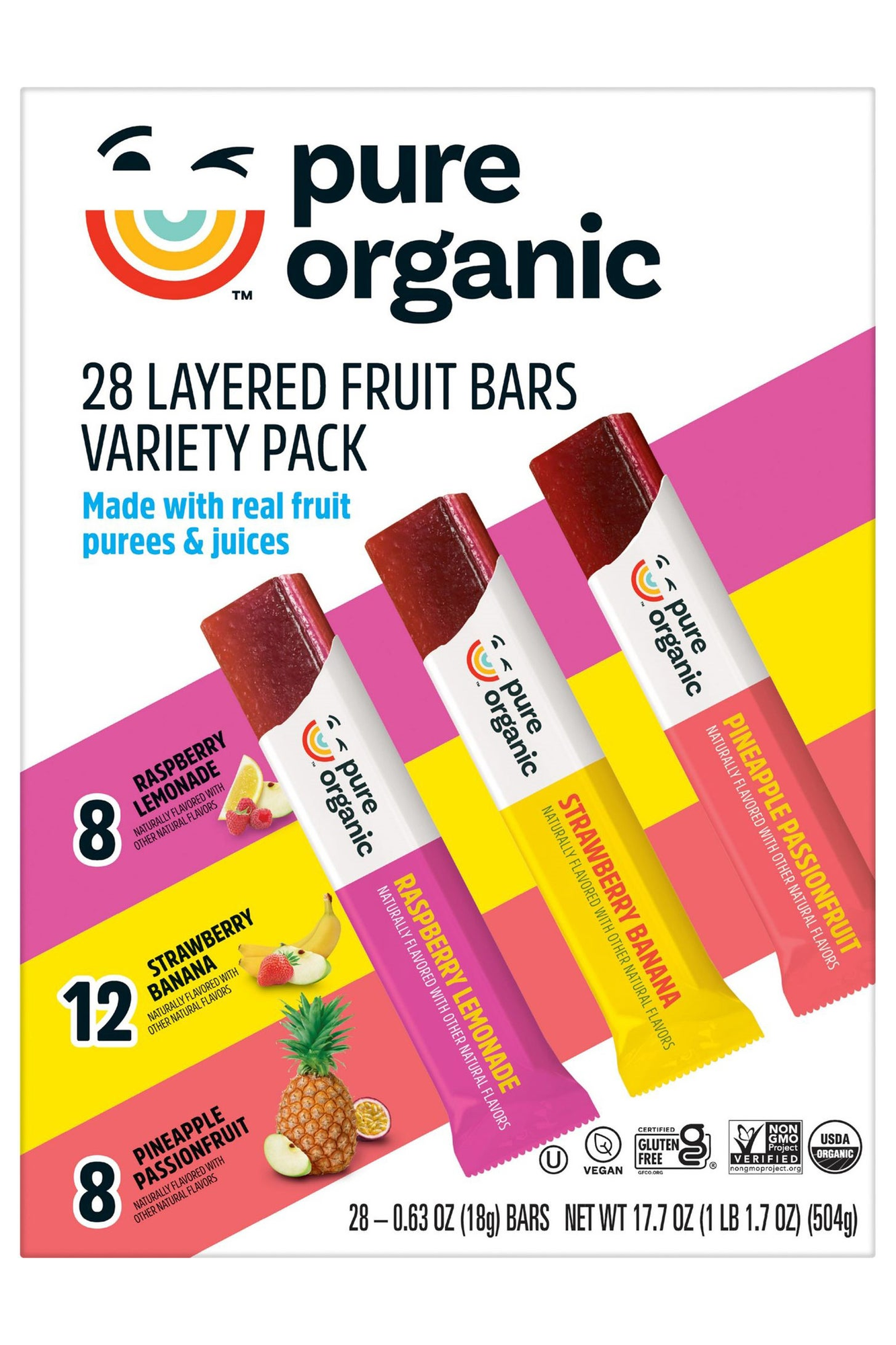 Pure Organic Layered Fruit Bars