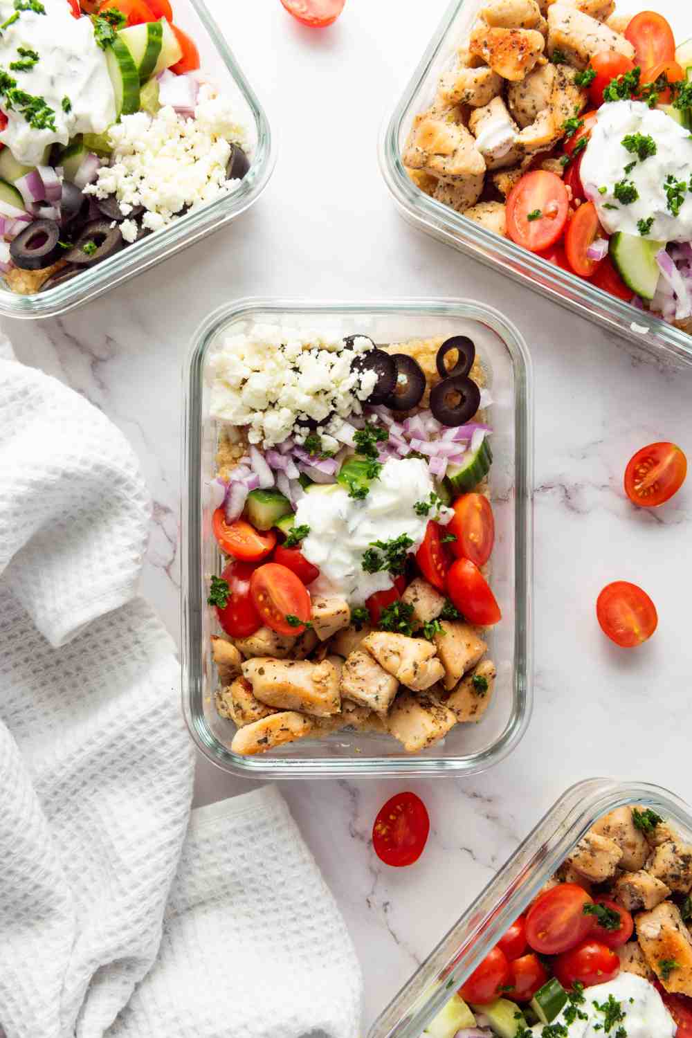 Greek Chicken Quinoa Protein Bowl (Great For Meal Prep!)